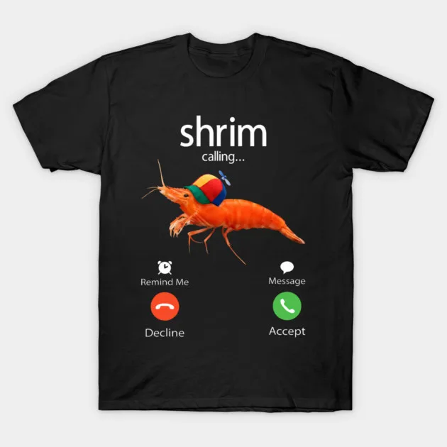 Shrim Is Calling Funny Men Women T-Shirt Hip Hop Oversized Unisex T Shirt Streetwear Cotton New Retro Short Sleeves Classic soft