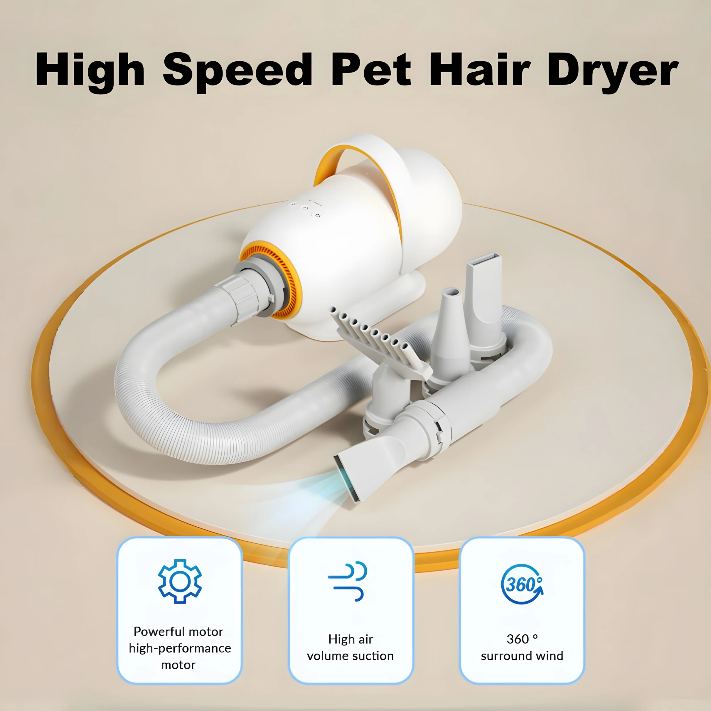 High-Power Pet Water Dryer All-in-one Dog Suction Machine Automatic Cat Bath Drying Mute Hair Dryer Large Dog Hair Blowing Dryer