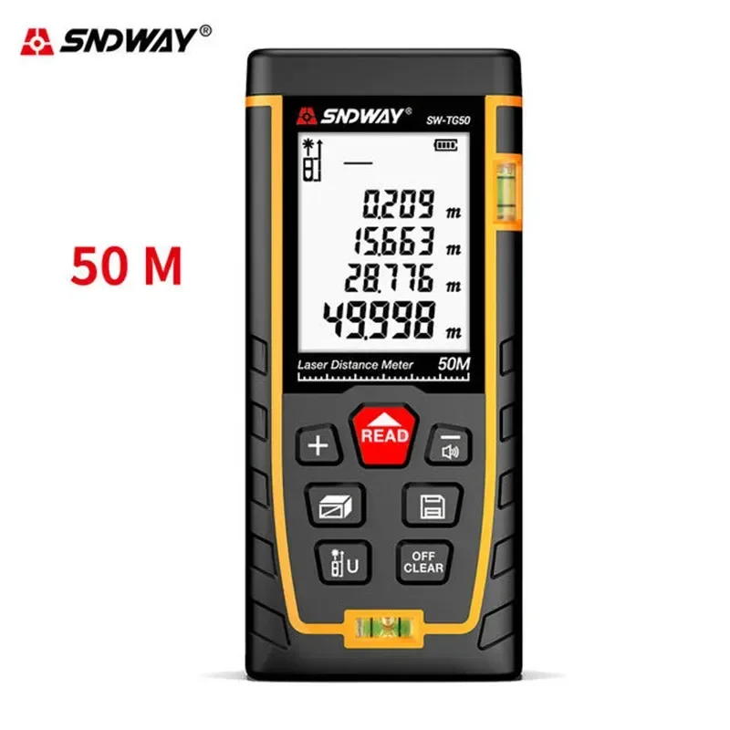 SNDWAY 50M Laser distance meter 50m range finder rangefinder measure tape laser roulette tools Diastimeter build device SW-TG50