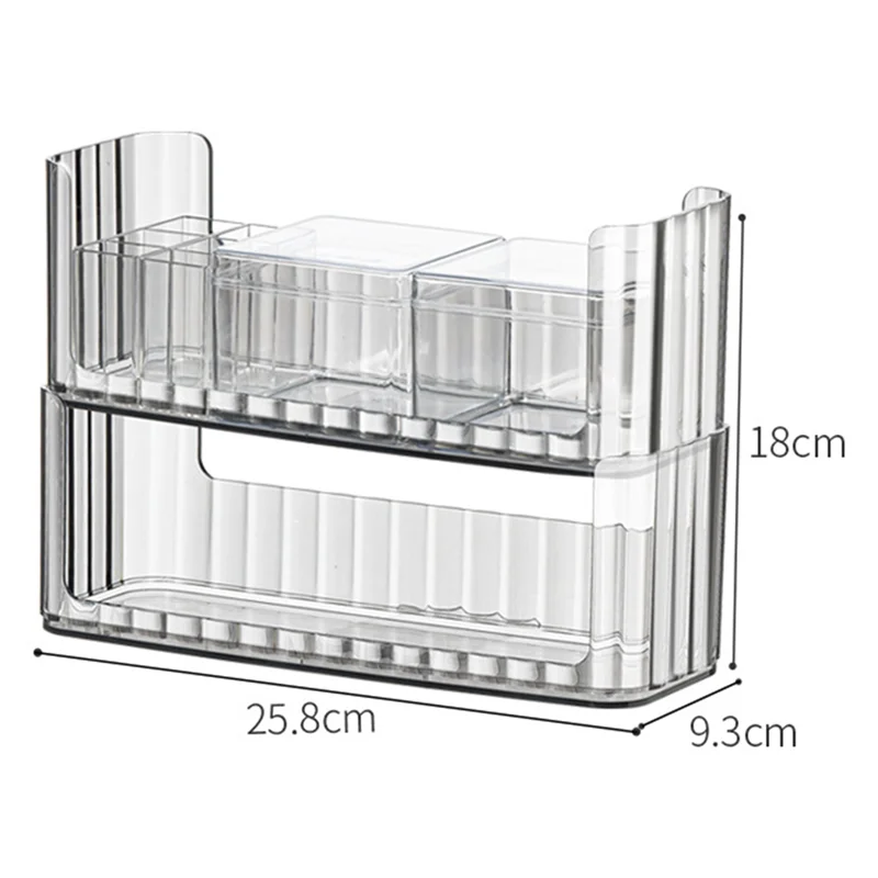 Organizador de vaidade transparente, bandeja de armazenamento de maquiagem empilhável, estojo de exibição de cosméticos, organizadores de maquiagem para vaidade, sob medida, fácil de u