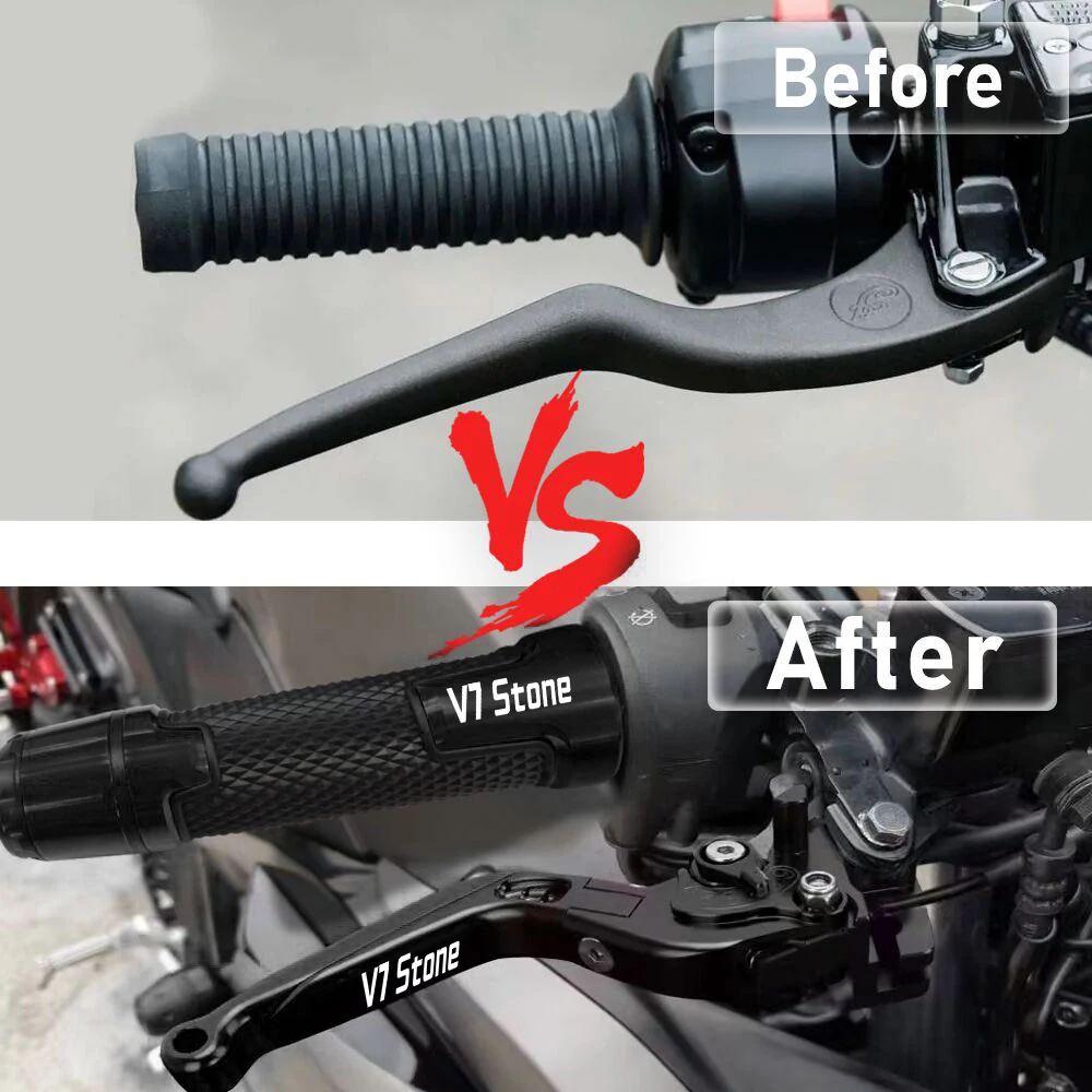 For MOTO GUZZI V7Stone V7 Stone 2021 2022 2023 v7 stone Motorcycle Adjustable Brake Clutch Levers Handle Handlebar Grips Ends