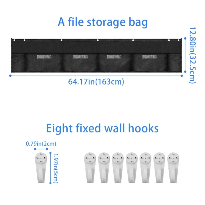 Wall Storage Pocket Chart Horizontal Folder Organizers Bag for School Office