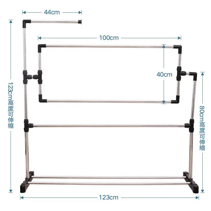 Stainless Steel Cross Stitch Frame Adjustable Chinese Cross-Stitch Accessories Embroidery Floor Stand Clothes Hanger Stand