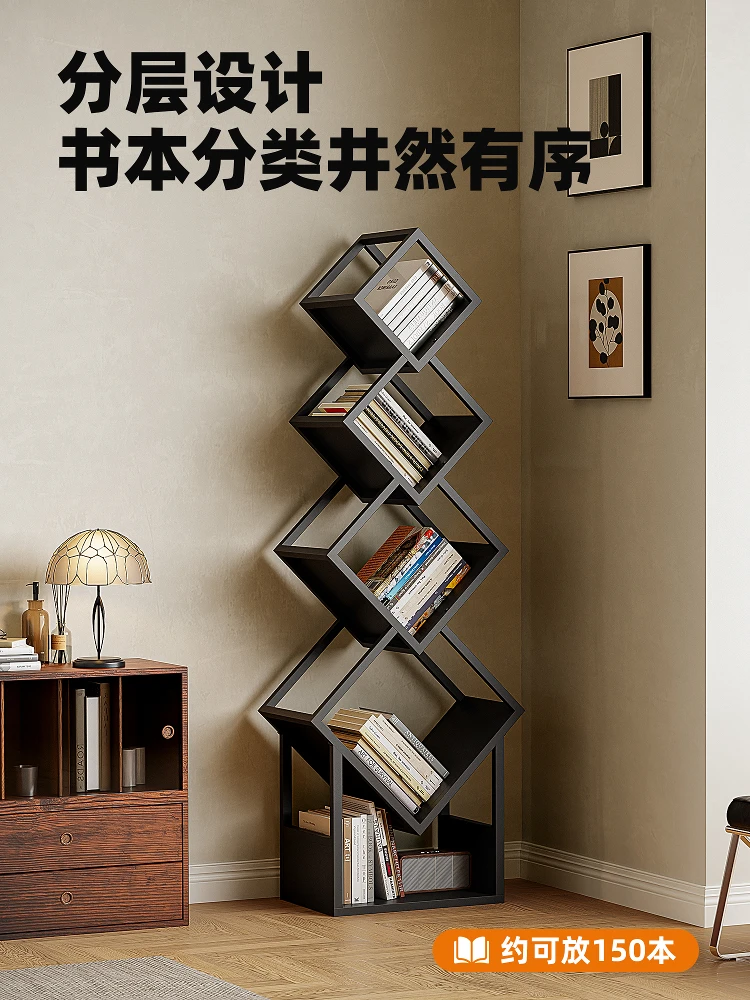 

Creative Bookshelf 2025 New Living Room Corner Floor Storage Shelf Bookcase Integrated Wall Simple Display Shelf