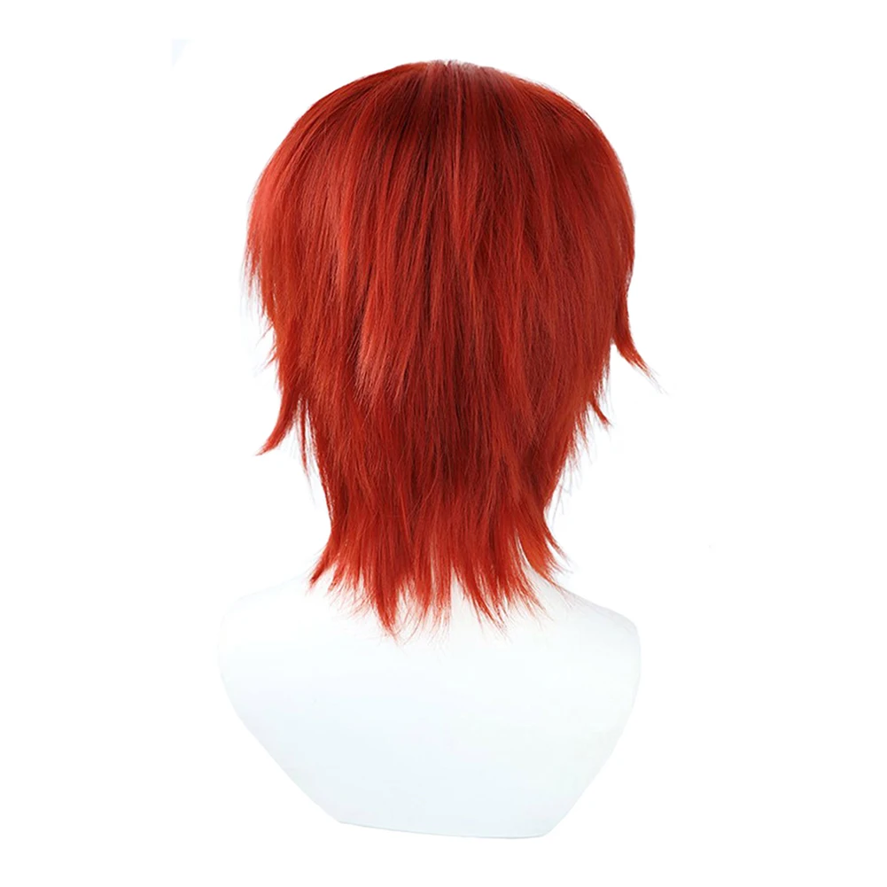 Perruques de déguisement Shanks pour hommes, Anime One, Cosplay Piece, Roleplay Fantrenfor, Red Center Parting Hair, Accessoires de costume pour adultes