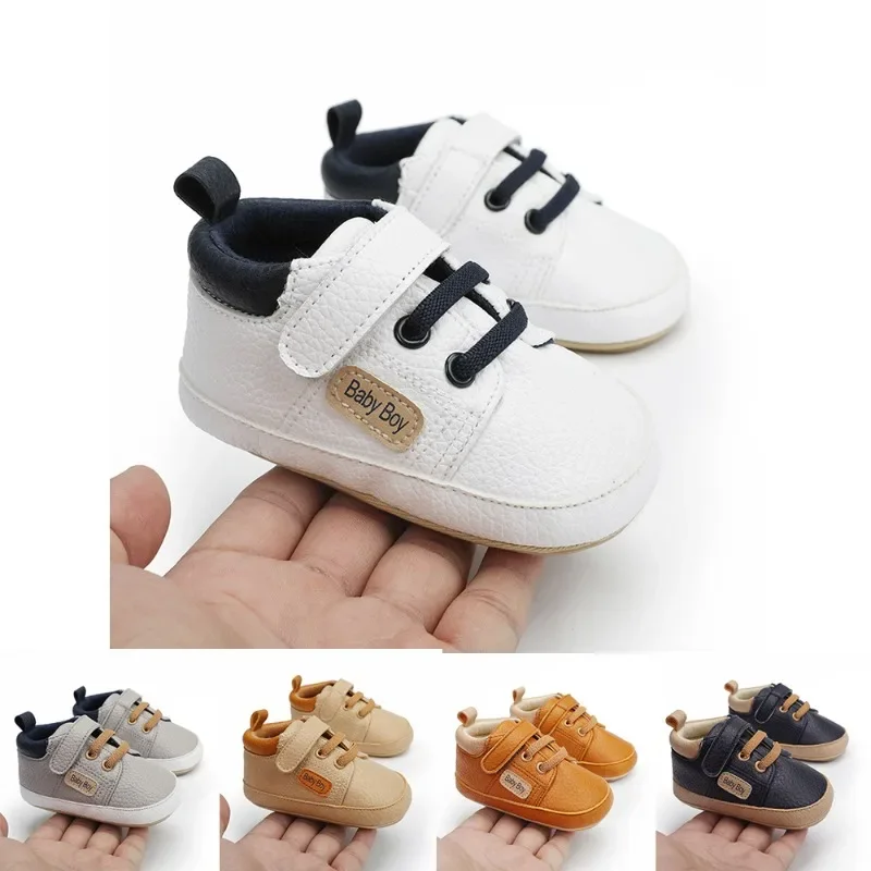 

Newborn Baby Shoes Infant Toddler Pu Leather Sneakers Kids Non-Slip Soft Sole First Walkers Baby Girl Boy Crib Shoes 0-18 Months