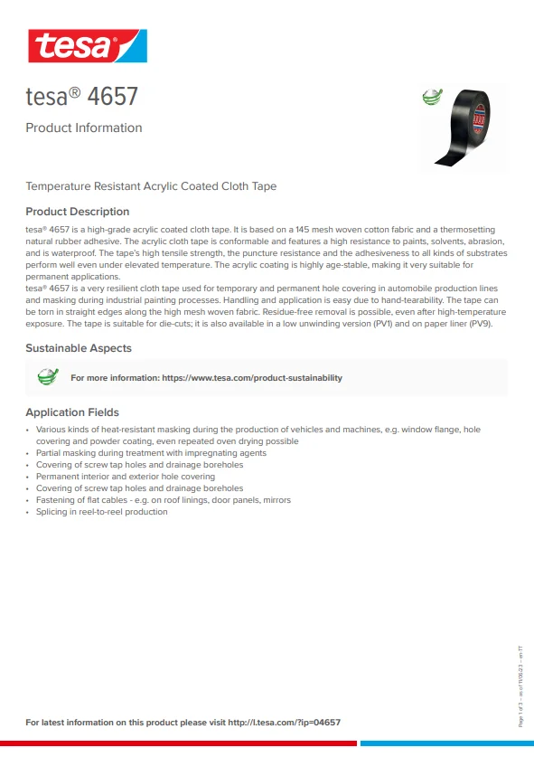 TESA 4657 20mm x 50m (Grey) High Performance Double Sided Tape Heat-resistant