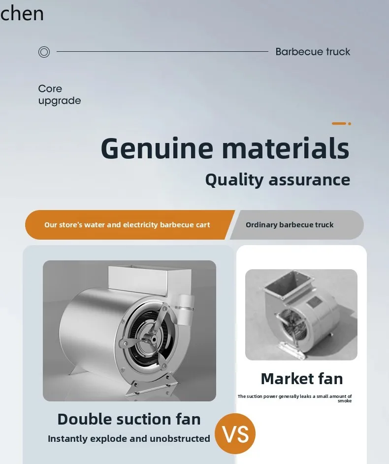 LXC พลังน้ําคอมโพสิตไร้ควันบริสุทธิ์รถบรรทุกบาร์บีคิวแผงลอยเชิงพาณิชย์มือถือบาร์บีคิวน้ํามันควันบริสุทธิ์