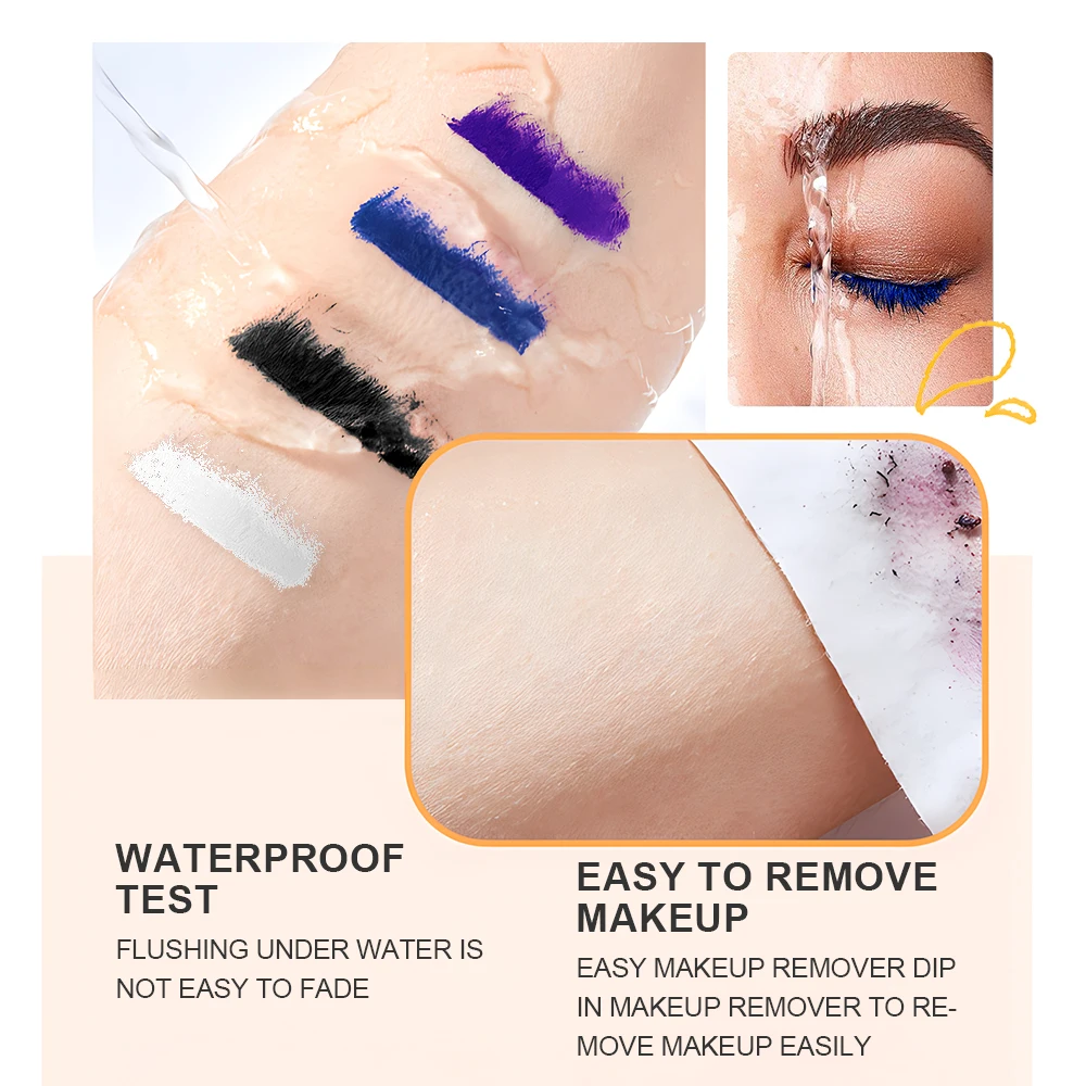 Máscara de pestañas colorida resistente al agua 4D para mujer, voluminizadora de larga duración, a prueba de aglomación, potenciador de pestañas rizado, cosmético de belleza