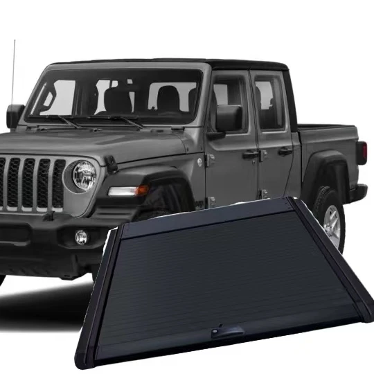 Pickup roller shutter lid for Jeep Gladiator Ranger double cab manual retractable thickened aluminum anti rust tonneau cover