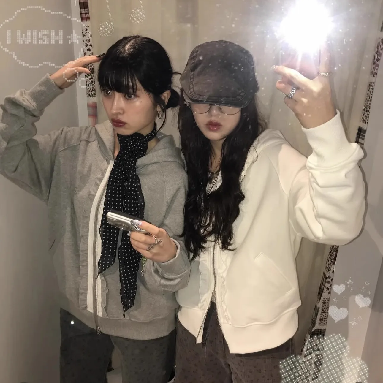 

Spring Summer 2025 Coysio Lace Patchwork Zipper Hooded Loose Casual Sportswear Sweatirt Jaet Street Sle Long Sve