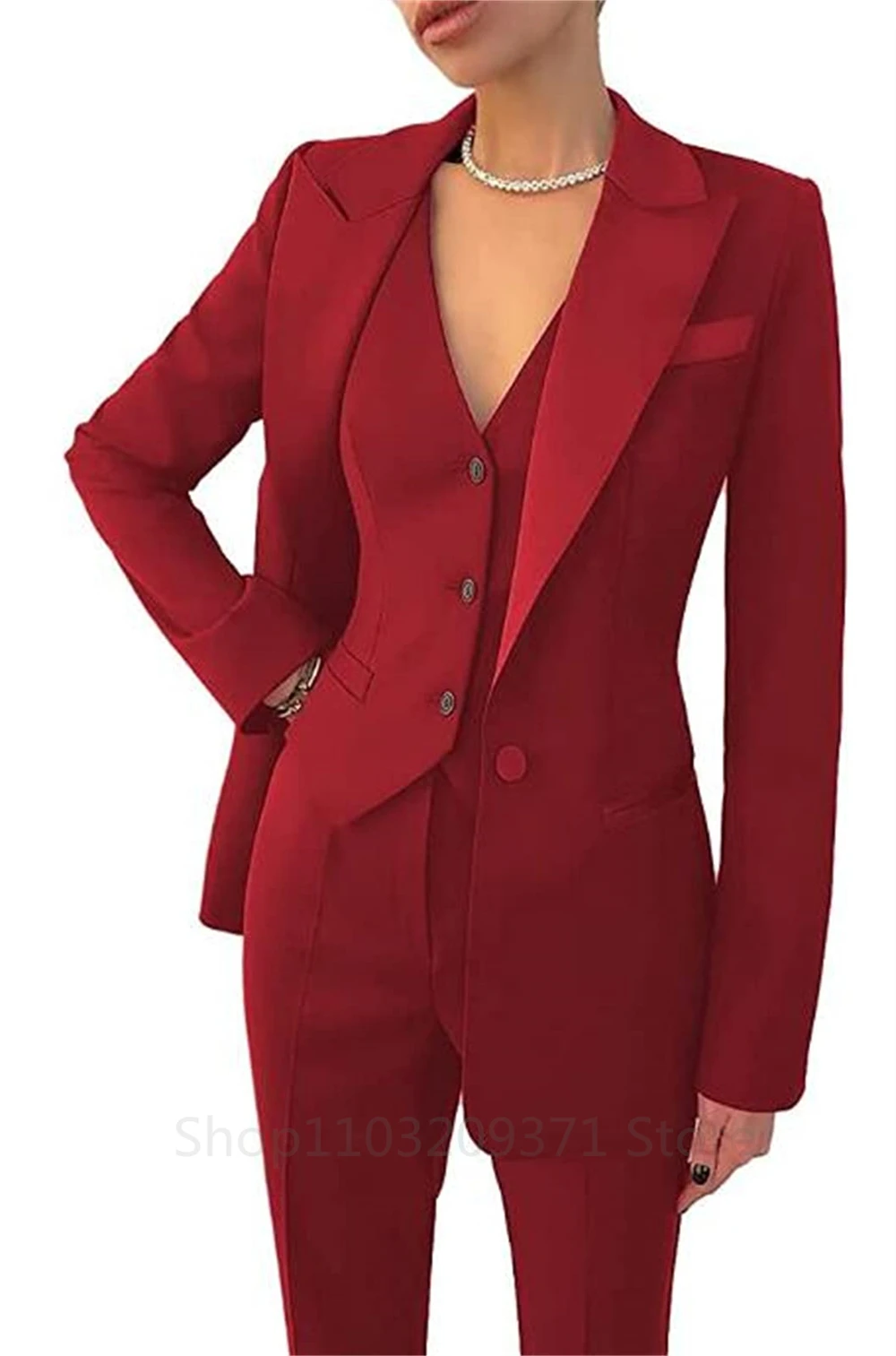 Mode Plus Size Vrouwen Blazer 3 Stuks Elegante Lange Mouw Pak Jassen Vest En Rechte Broek Pak Dames Business Outfits Nieuw