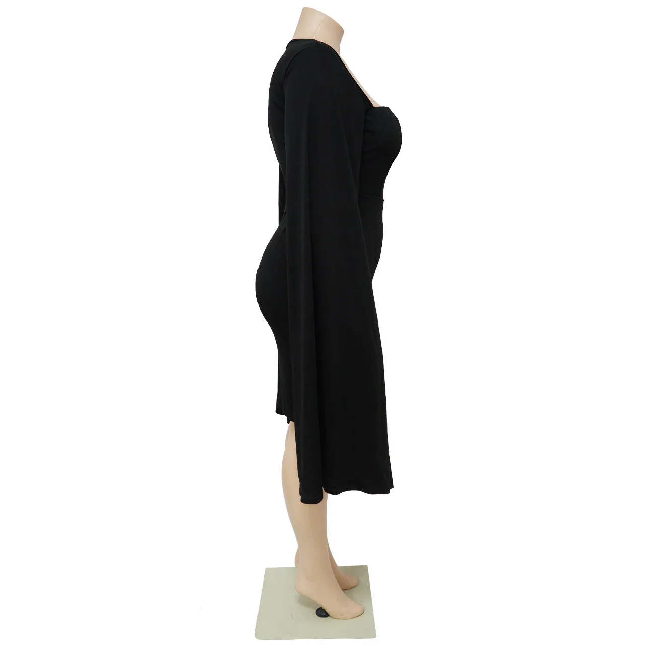 Plus Size Sexy Elegant Party Dress Autumn Long Cloak Sleeves Bodycon Knee Length Dresses Evening Party Club Vestidos Robes 2023