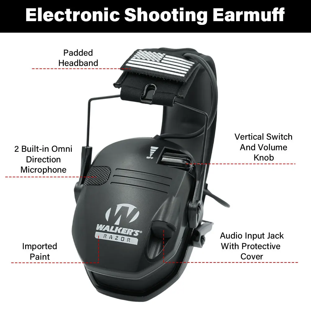 New Hunting Shooting earmuffs actively reduce noise to protect hearing, train tactical headphones to strengthen human voice
