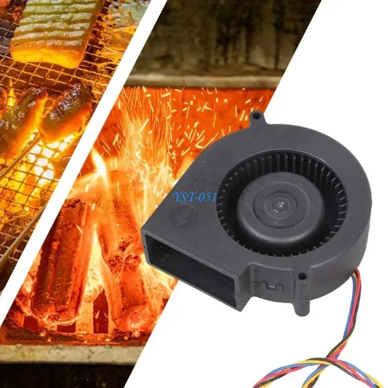 E15A 4Wire 12V 2.94A Ball Bearing Air Blower 41cm Cable For Industrial Control Systems Cooling Fan Grill Start