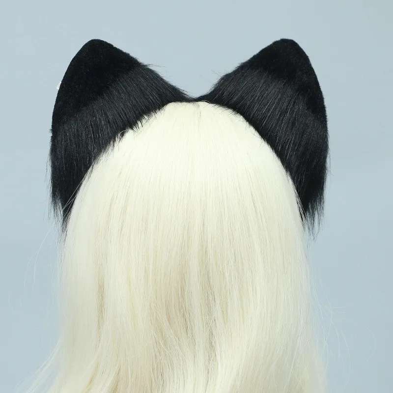 Cute bowknot Furry Cat Ears Hair Hoop Women Girls Lolita Lovely Headband Plush Fox Ear Metal Chain Love Heart Hairband Cosplay