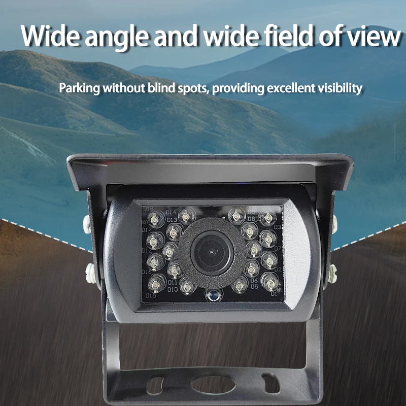 Reverse Camera 18 LED IR Night Vision AV Port IR Night Heavy Backup Camera Parking CCD HD Rear View Camera for RV Truck Buses ﻿