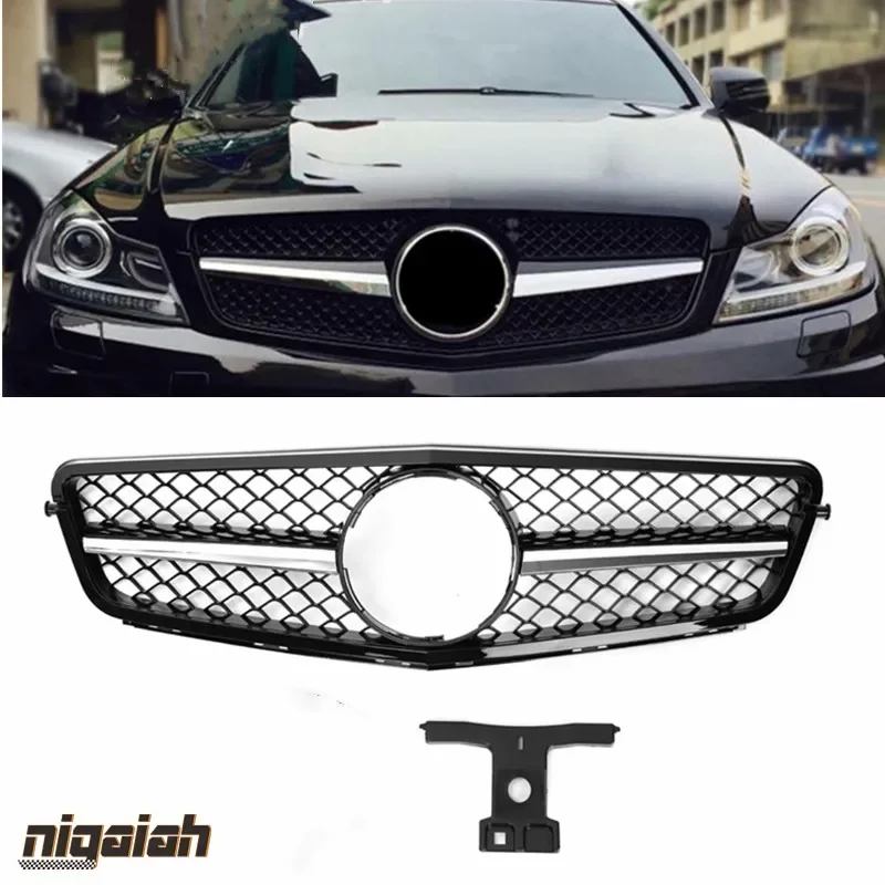 

Racing Grills fits for Mercedes-benz C Class W204 2008-2014 C180 C200 C250 C300 C350 Front Bumper Grille Mesh Upgrade AMG Style