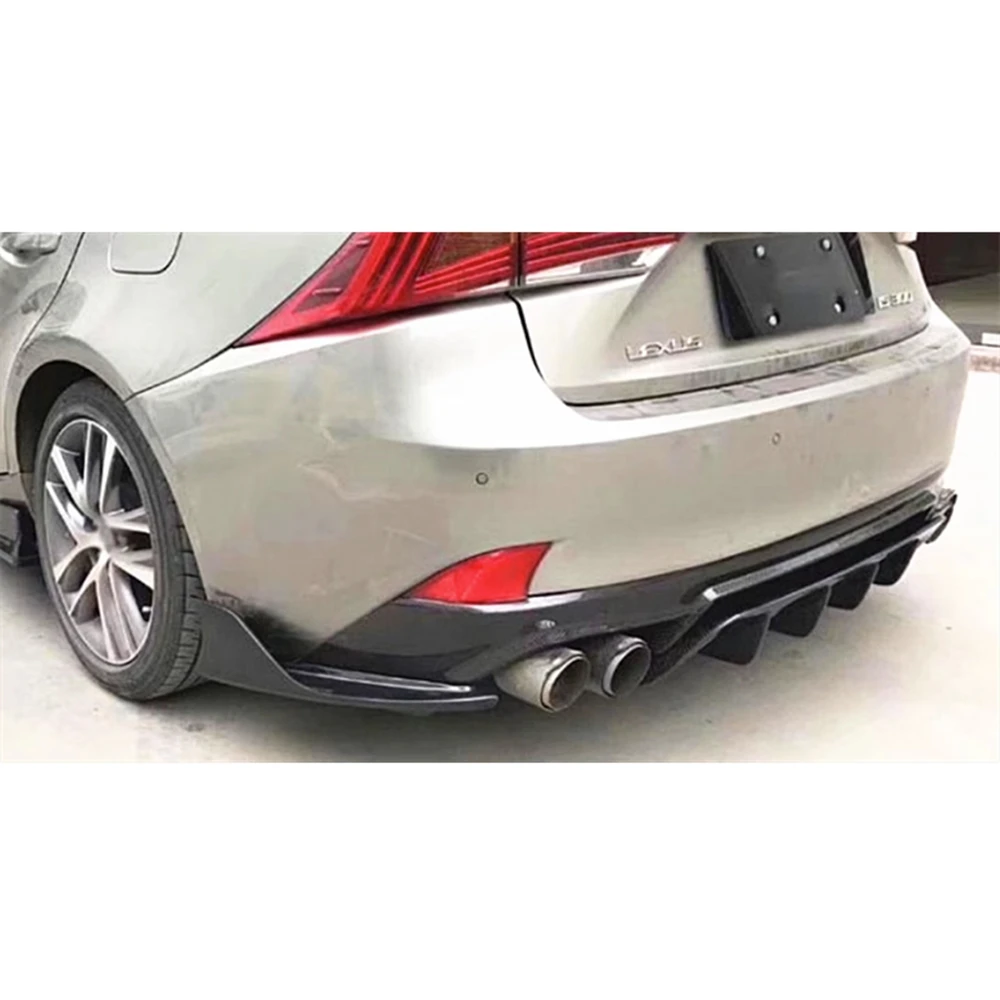 For Lexus IS IS200t IS250 IS350 IS300 F Sport Sedan 2017-2019 4 Door Rear Diffuser Lip Bumper Carbon Fiber Tow Splitter Spoiler