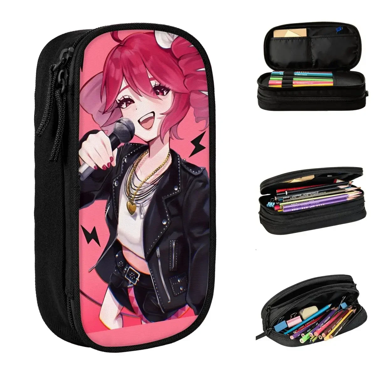 カサネテトのアニメ柄ペンケース。かわいいボーカロイドの女の子が描かれたペンホルダー。学生向けの収納力抜群のペンケース。学校へのプレゼントにも最適。
