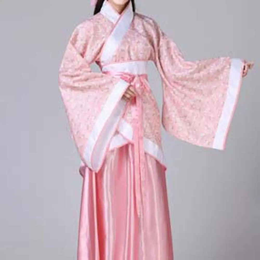 

Stage Costumes Chinese Hanfu Skirt Flower Embroidery Han Tang Dynasty Chinese Ancient Dress Performance Cosplay Dress