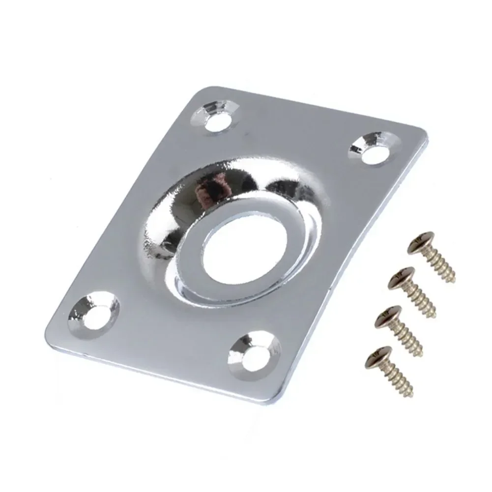 35MM Metal Square Guitar Bass Jack Plates JackPlate Cover For Les Paul Tele Style Electric Guitar Chrome Accessories Parts