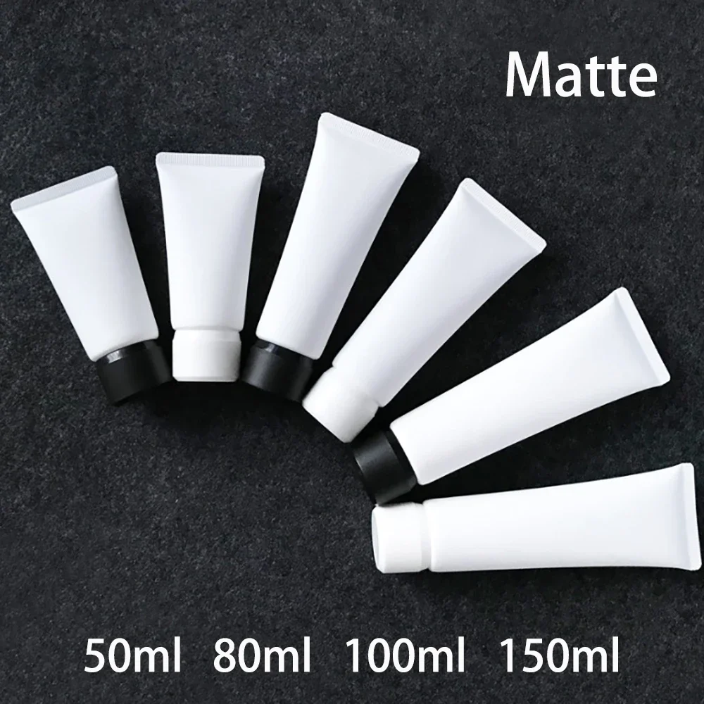 50ml 100ml 150ml Matte White Plastic Soft Tube Cosmetic Shampoo Toothpaste Lotion Squeeze Bottle Empty Refillable Container