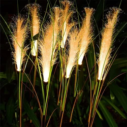 LED Solar Garden Lights Luminous Reed Outdoor Decorative Solar Powered Flower Stake Light Christmas Lights for Yard Lawn Garden