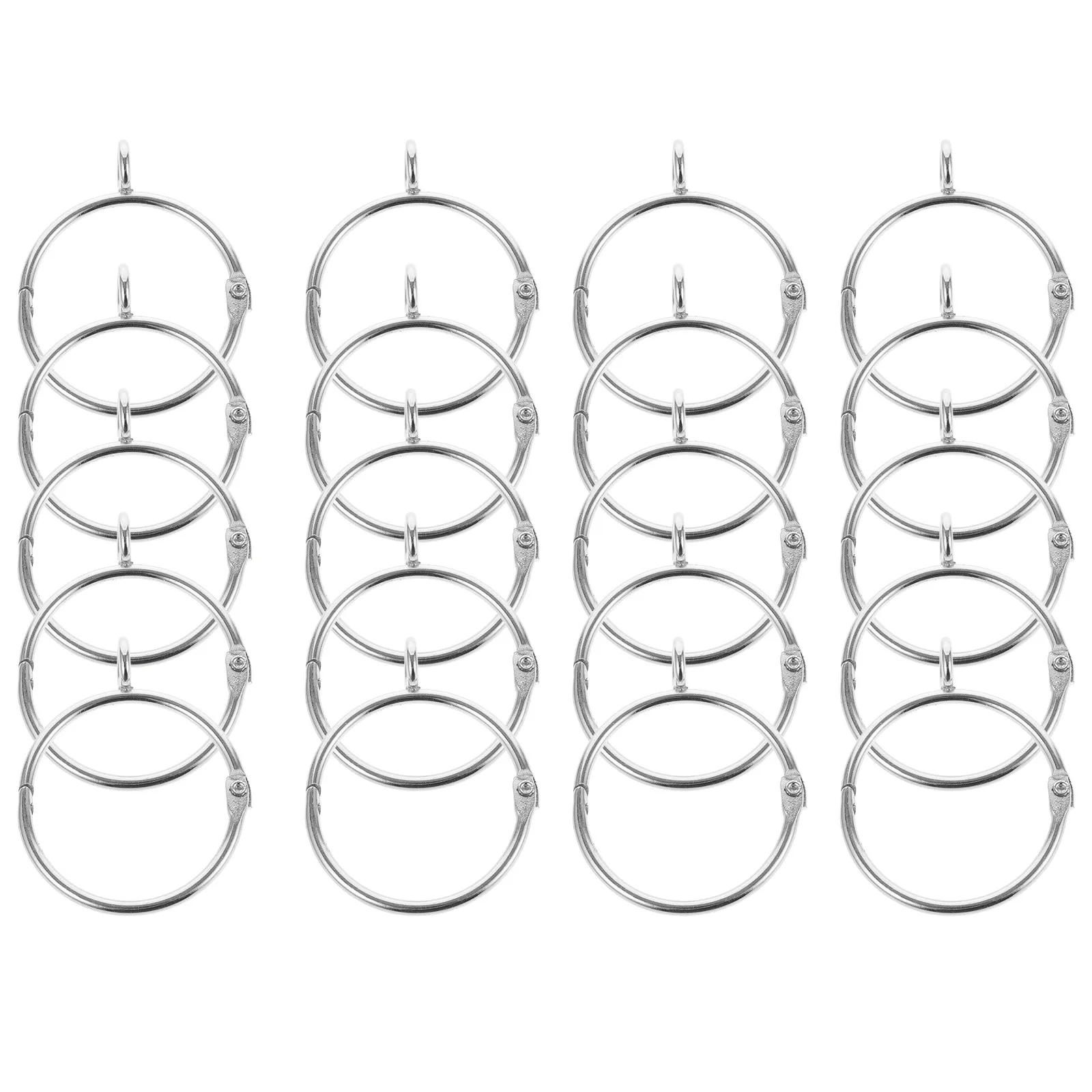 20Pcs Thickened Stainless Steel Curtain Eyelet Rings Silent Smooth Operation for Shower Bathroom Drapes Heavy Or Lightweight