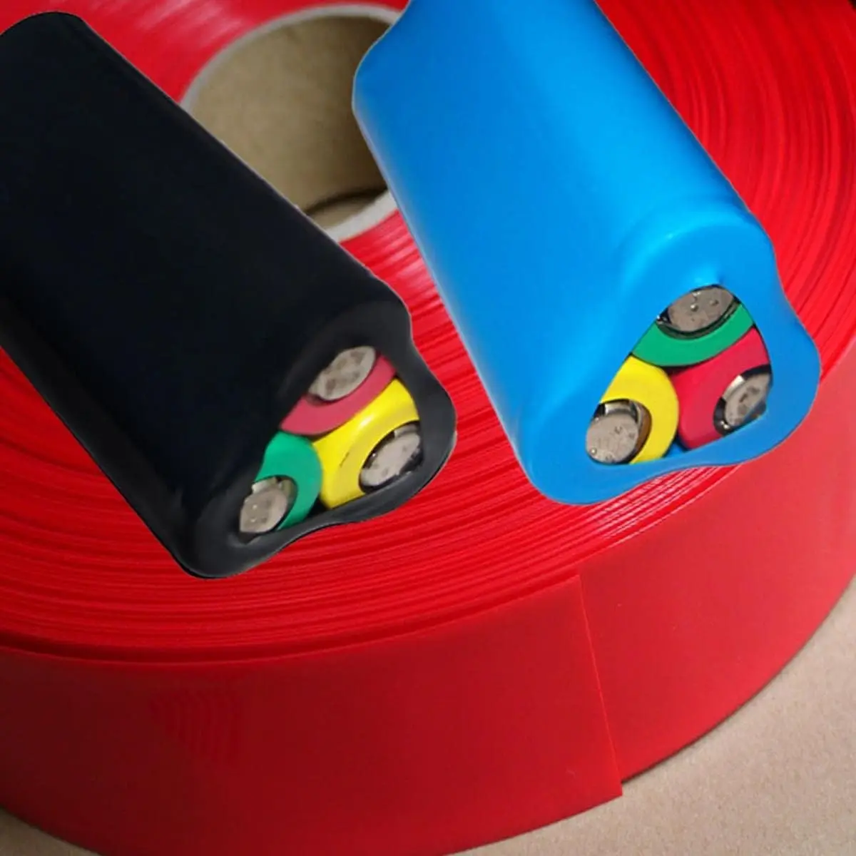 1m 18650 Lipo Battery PVC Heat Shrink Tube Pack Width 17mm ~ 80mm Insulated Film Wrap lithium Case Cable Sleeve Blue Multi