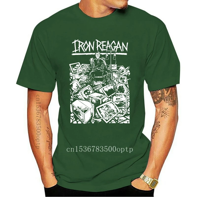 Fashion 2021 Summer IRON REAGAN BLEEDING FRENZY CROSSOVER MUNICIPAL WASTE NEW BLACK T-SHIRT Funny Casual Clothing