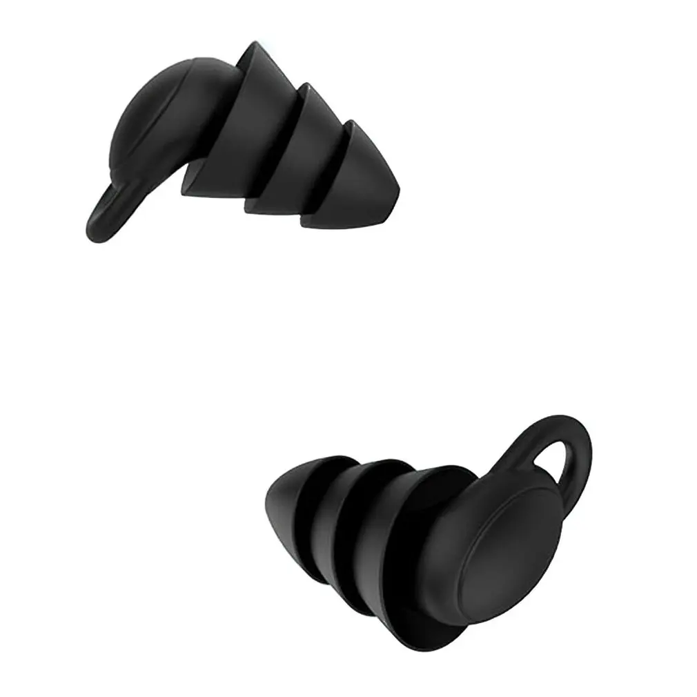 1 Pair Triple Layer Silicone Noise Cancelling Earplugs Suitable for Sleep Swimming Waterproof Noise Filter Creating