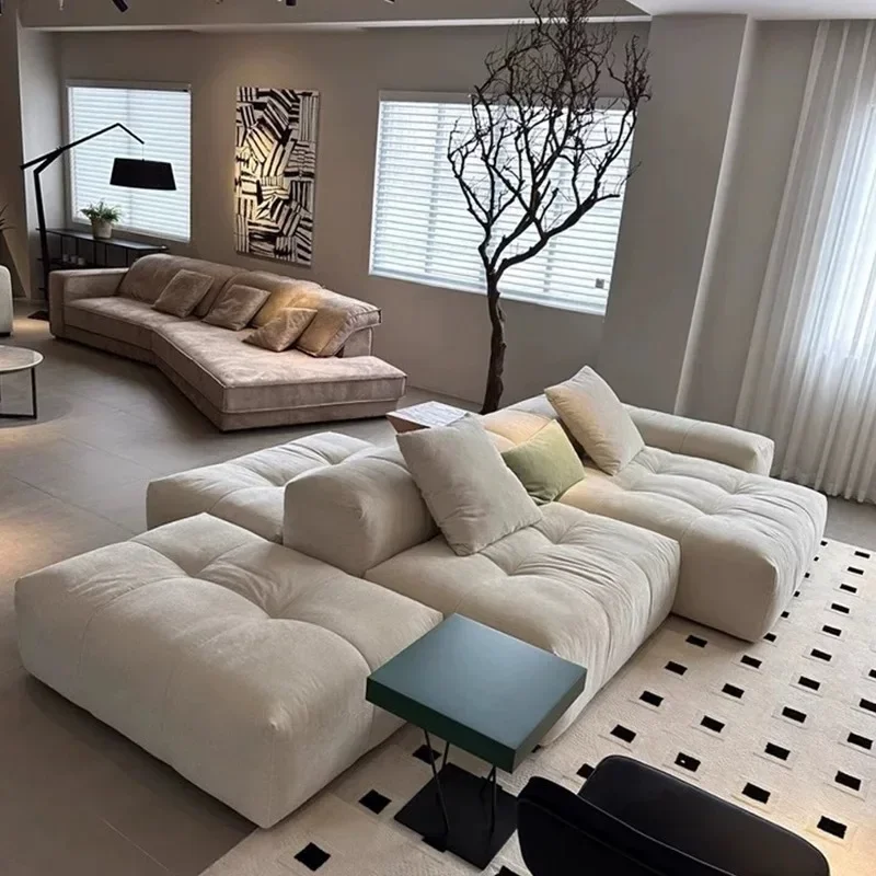 Italian minimalist double-sided sitting pixel sofa cream wind module combination sofa