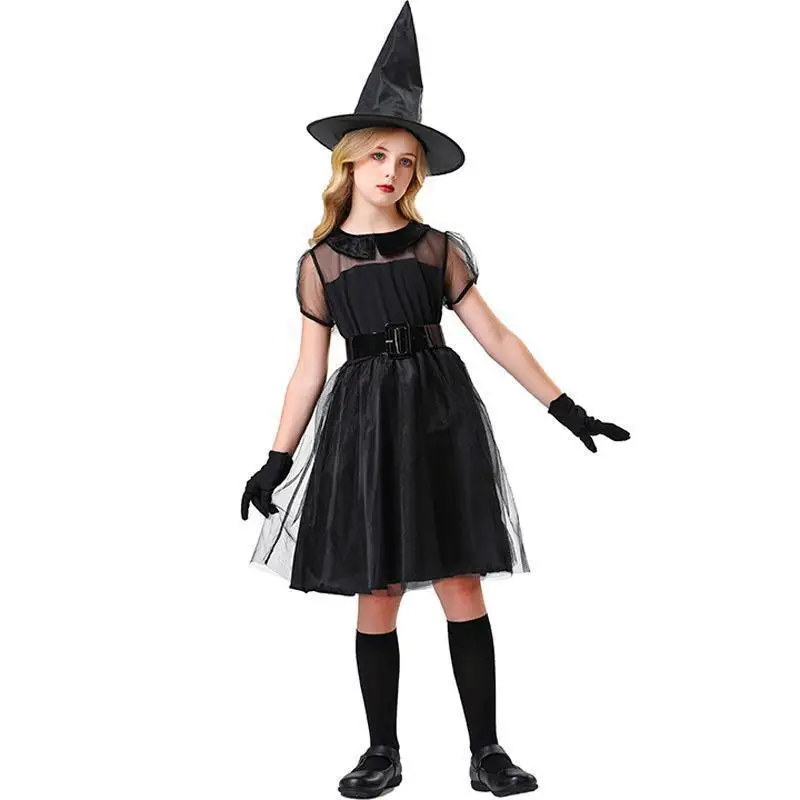 Bla Witch Costume Children's Wear Polyester Performance Clothes loween Ladies Faionable Outfit Traditional Chinese Eth...