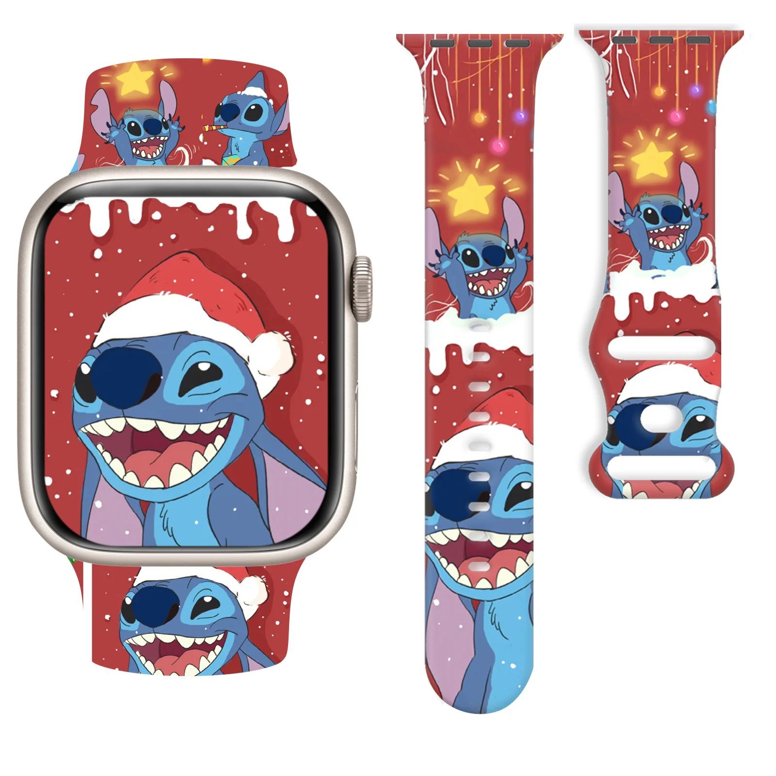 ديزني عيد الميلاد غرزة حزام لساعة أبل 11 10 9 8 سيليكون الفرقة استبدال سوار ل iWatch 46/44/42/41 مللي متر حزام الساعات #1