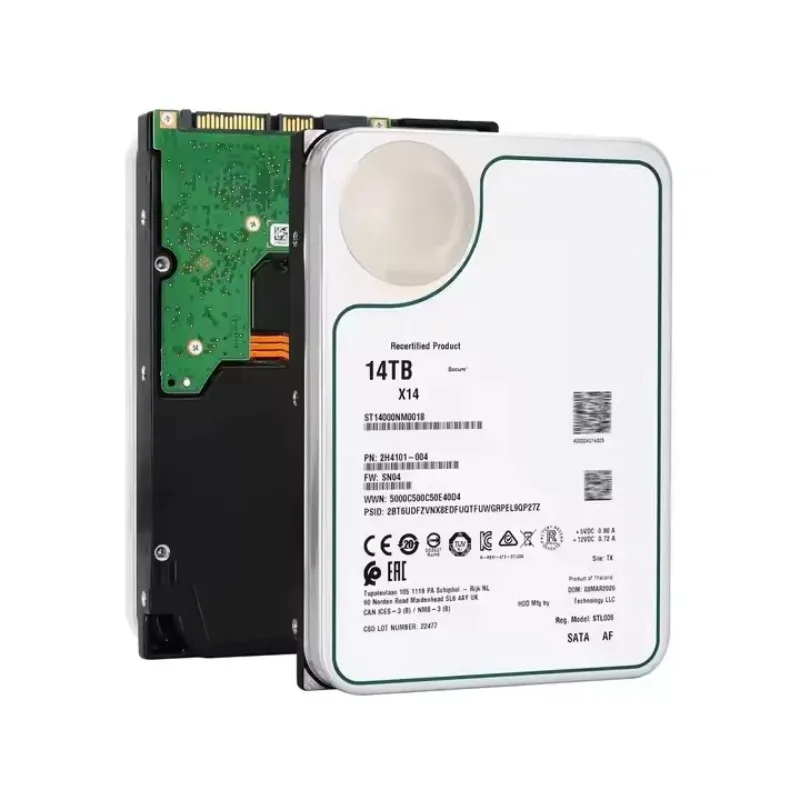 2pcsHigh Quality St14000Nm0018 14Tb Hdd X14 Sata 6Gb/S 700Rpm 3.5 Inch 14T Enterprise Hard Disk Drive