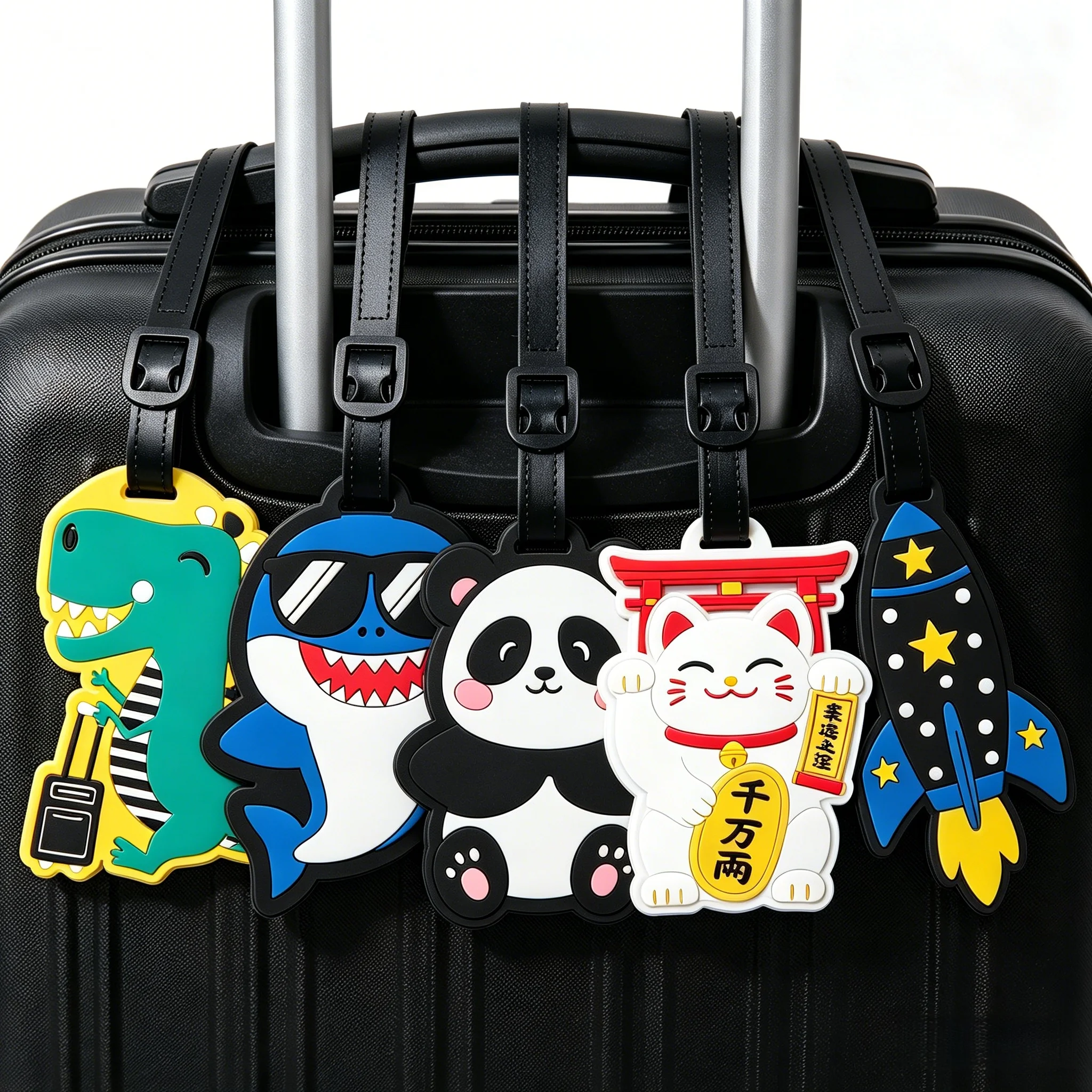 Cartoon Soft Rubber Luggage Tag with Three-dimensional Design,is An Essential Travel Item for Travel,business Trips,and Students