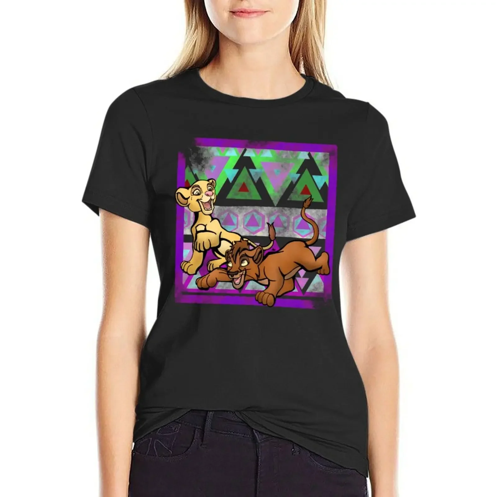

lions T-Shirt Aesthetic clothing blacks female rock and roll t shirts for Women