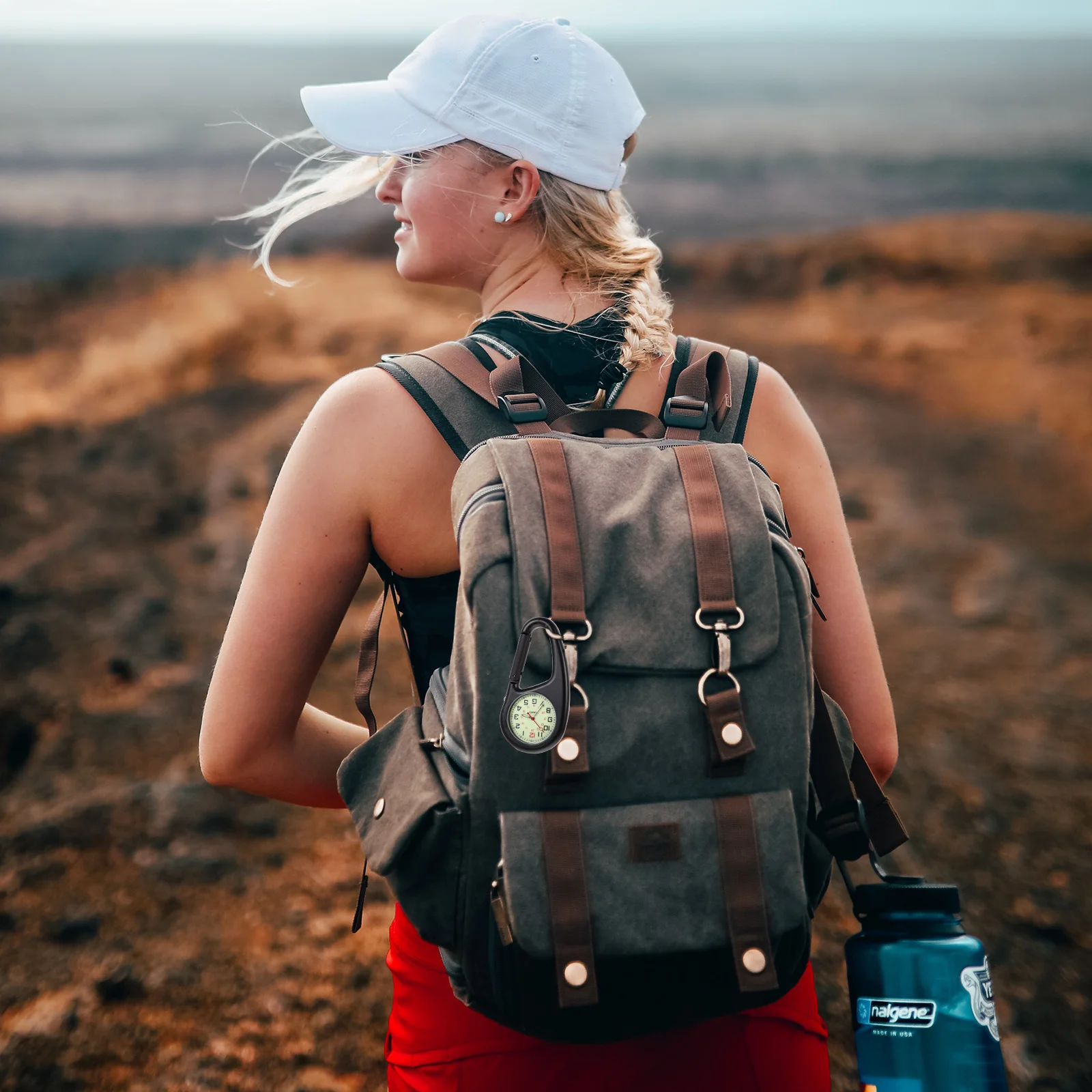 تسلق الجبال فوب ساعة سوداء الفلورسنت كليب على لتسلق المشي لمسافات طويلة التخييم في الهواء الطلق مغامرة والعتاد كليب ساعة الظهر