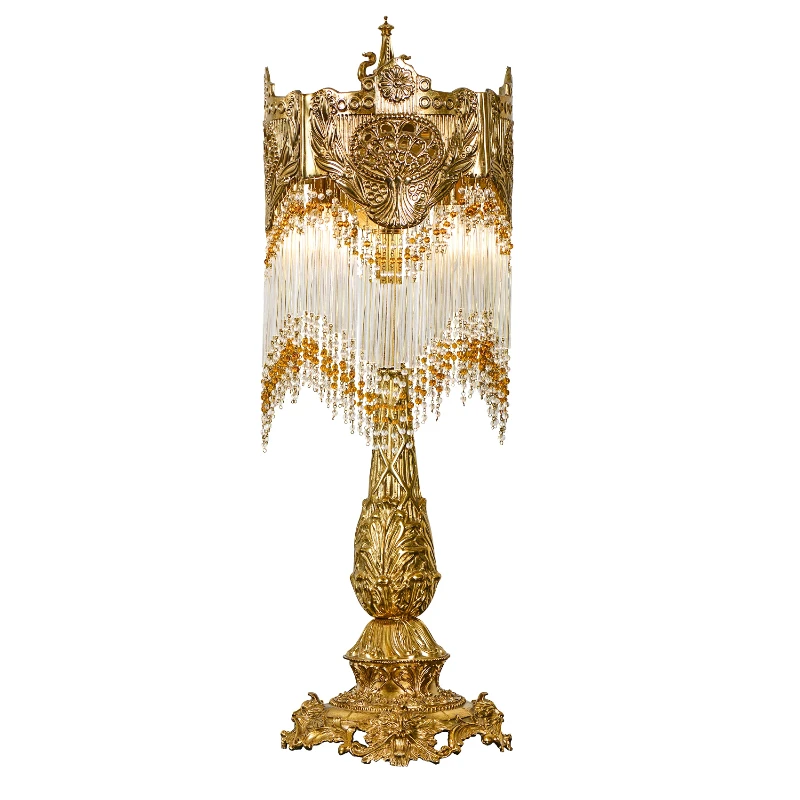 

Французская полностью медная хрустальная настольная лампа, европейская роскошная гостиная, спальня, элитная прикроватная тумбочка, креативное украшение в стиле ретро