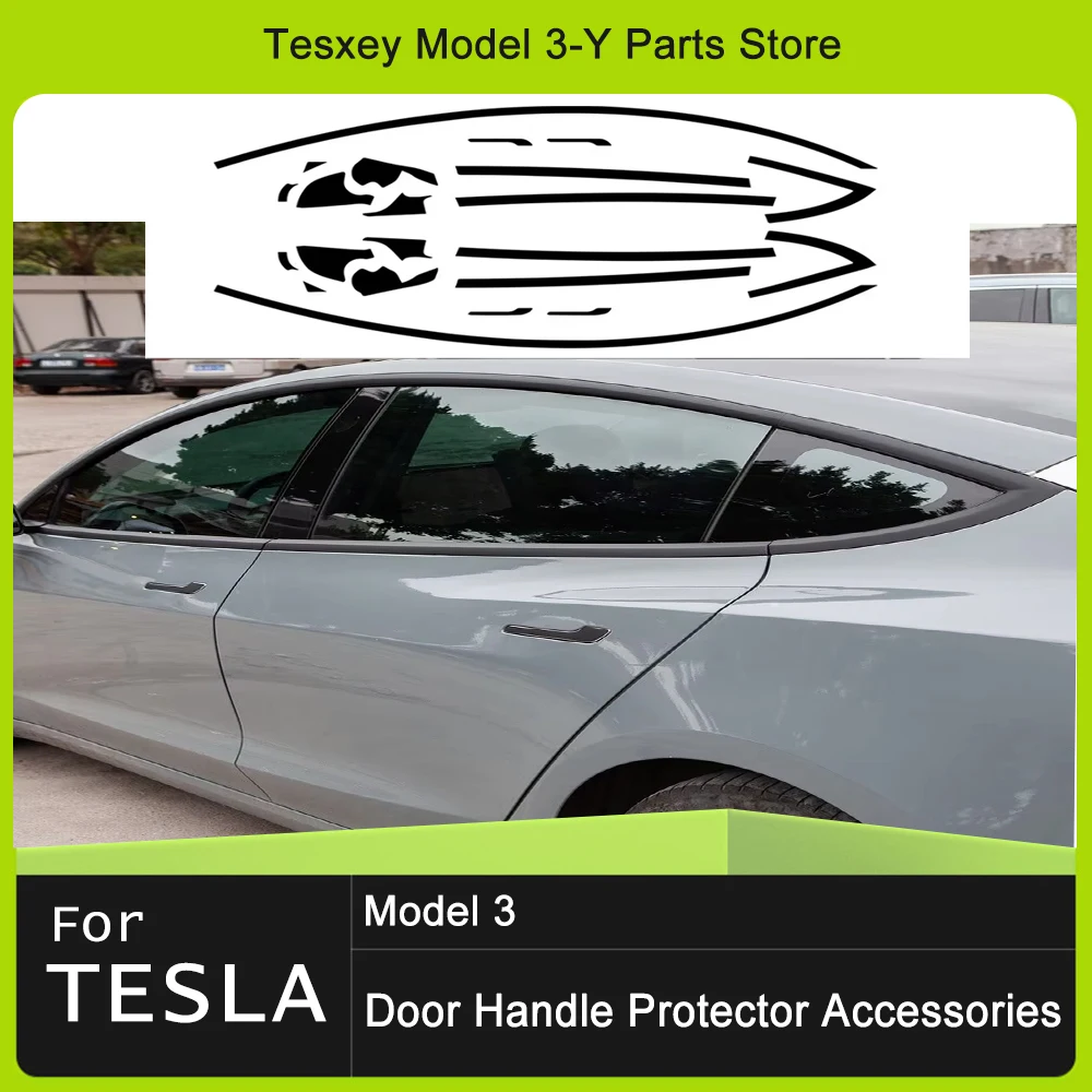 

Набор черных защитных лент из ПВХ для дверной ручки Tesla Model 3