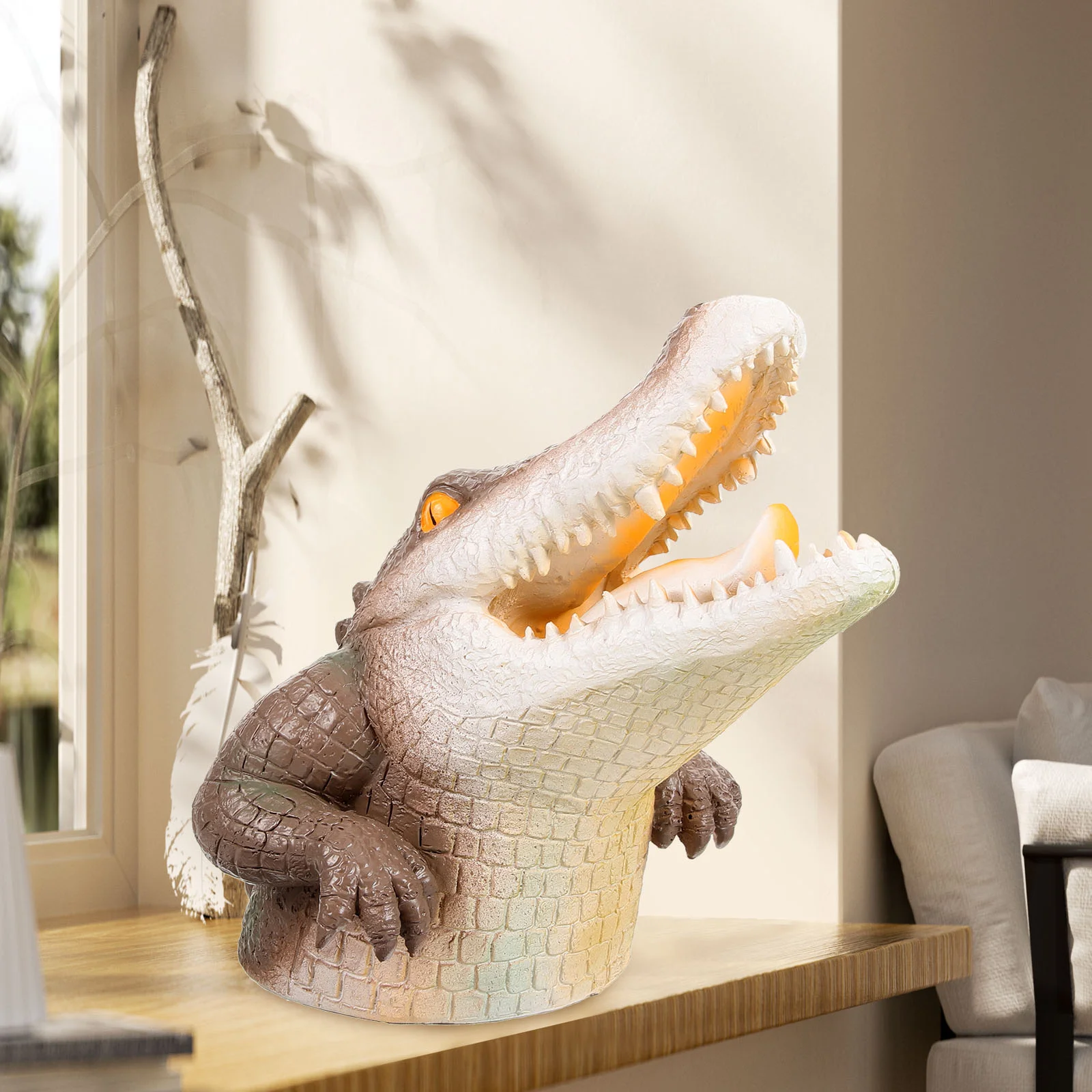 Simulated Crocodile Head Courtyard Pond Floating Animal Ornaments Outdoor Pool Decorations Fake Gator Pools Duck Animals Statue