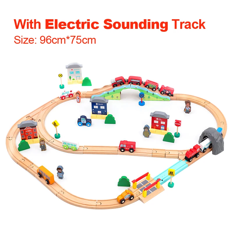 

Wooden Train Track Set Accessories Assembly, Six Modeling Combined Children's Toys, Compatible With Wooden Cars 1:64 Pd05