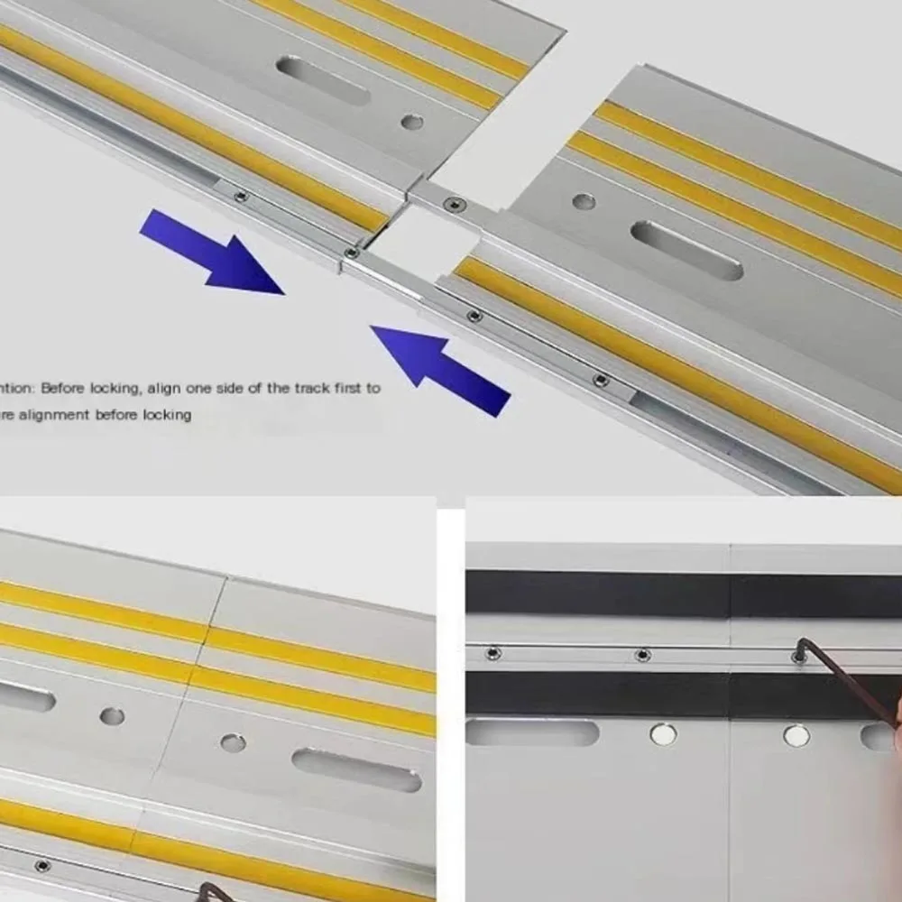 Rail de guidage de scie circulaire en aluminium extrudé, découpes de déchirures répétables, 2023, 1 pièce