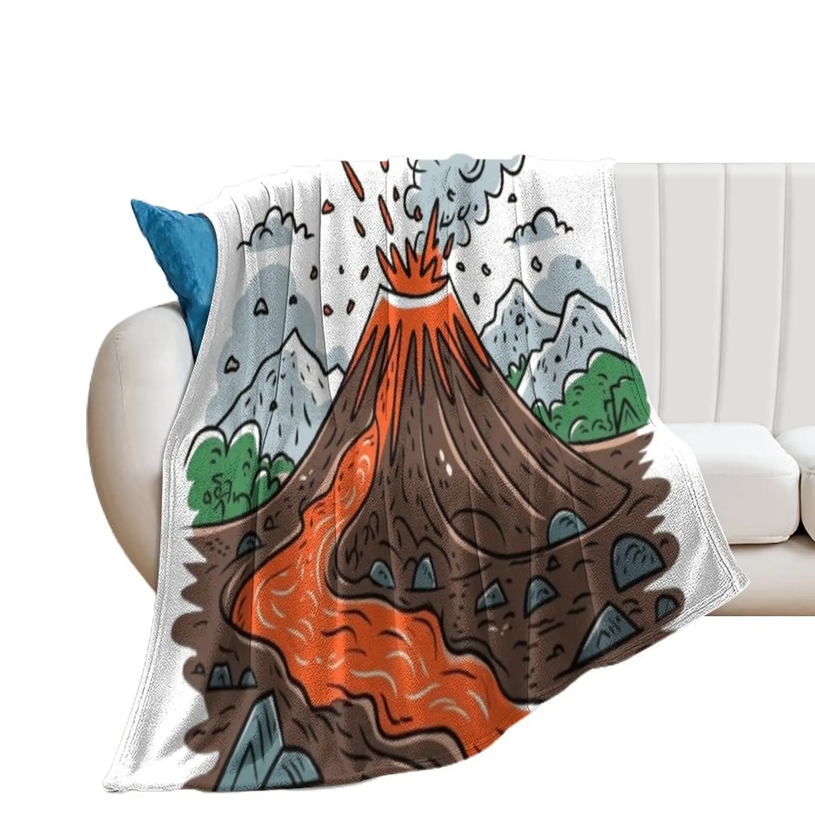 Explosive Volcanic Eruption: Nature's Fiery Power Throw Blanket Kid'S Plaid funny gift Stuffeds Blankets