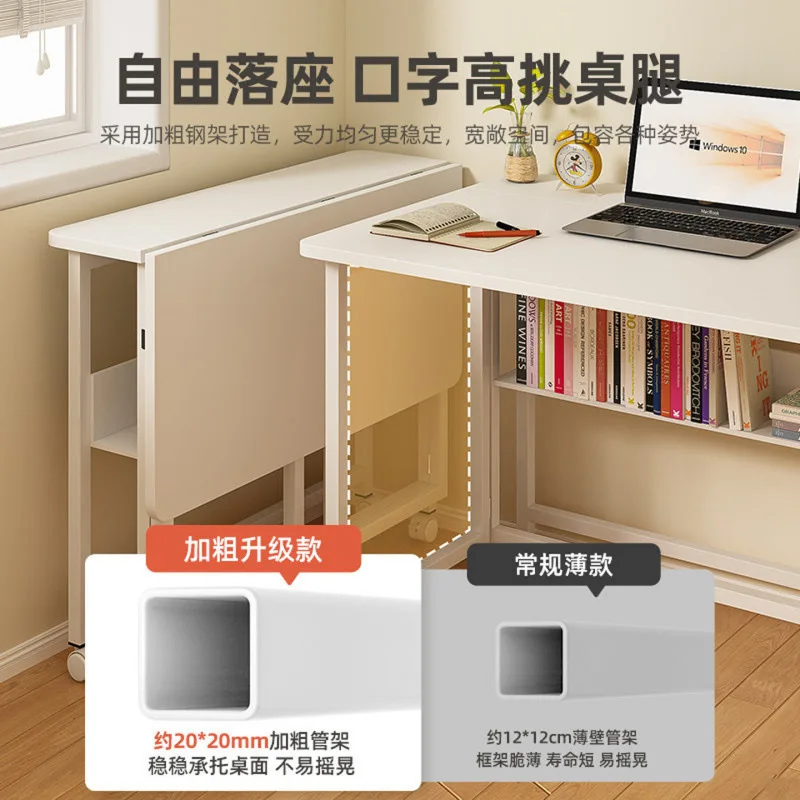 Folding Bedside Table Portable Space Saving Small Desk for Home Computer Study Lazy Bed Tray