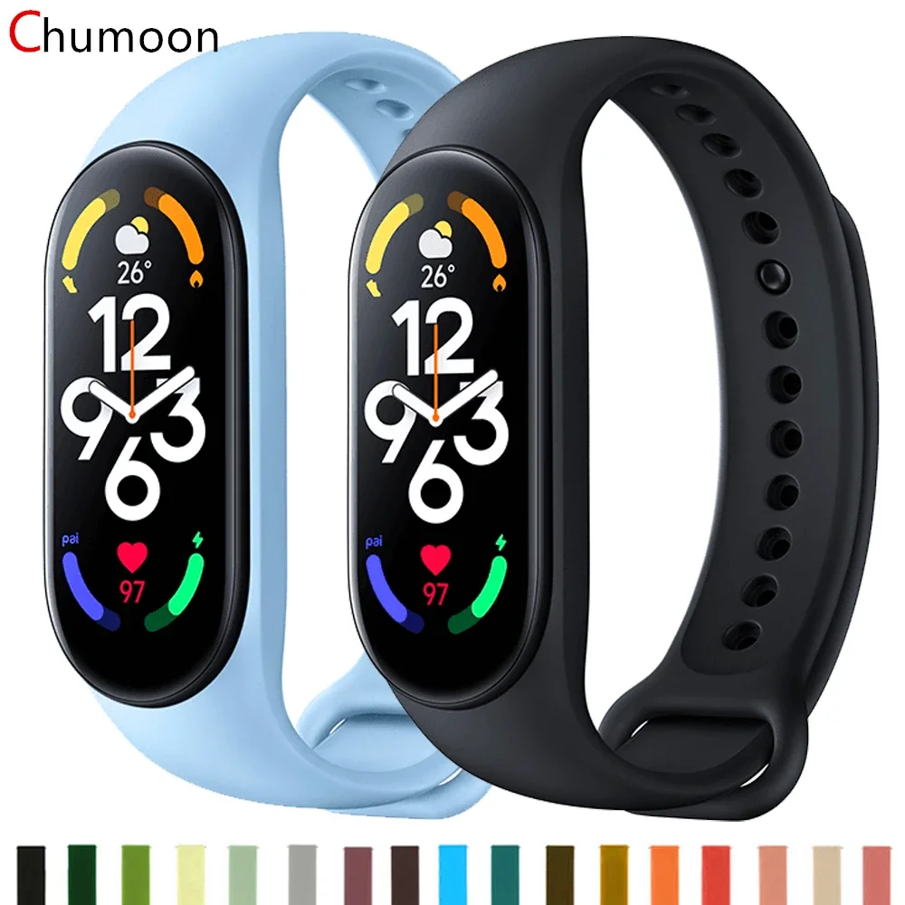 Ремешок для Xiaomi Mi Band 7 6 5, спортивный силиконовый браслет, сменный ремень для умных часов Xiao Mi Band 3 4 5 6, ремешок