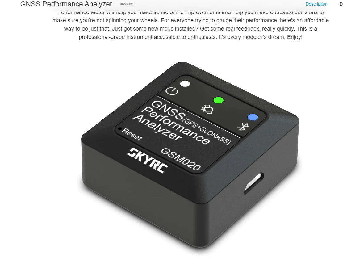 SKYRC GSM020 GPS Speedometer Car Model Aircraft Model High Altitude Mileage Longitude GNSS Performance Analyzer