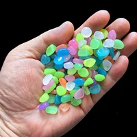 100pcs Luminous Stone Garden Fish Tank Landscape Glow-in-the-dark Stone Decoration Artificial Fluorescent Color Goose Stone 3