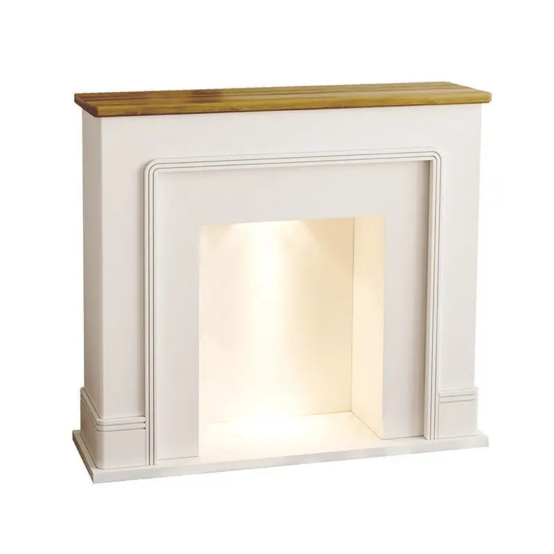 French fireplace decorative cabinet simulation luminous porch cabinet Nordic retro fireplace cabinet with lamp particles ins